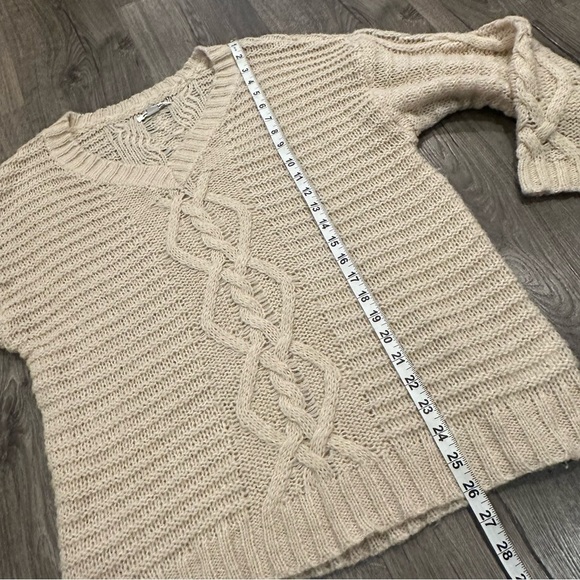 American Eagle Sweater Open Knit Granny Boho Wool Blend Slouchy Cable Knit Sz XS - Picture 11 of 12